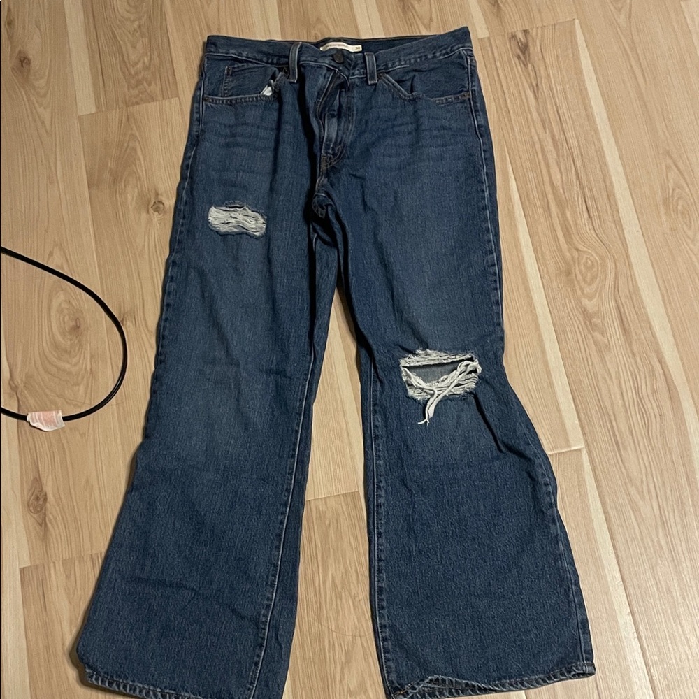 Levi's Women's Relaxed Distressed Blue Jeans
